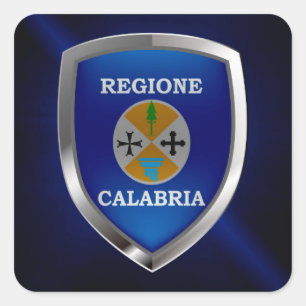 Calabria Mettalic Emblem Fyrkantigt Klistermärke