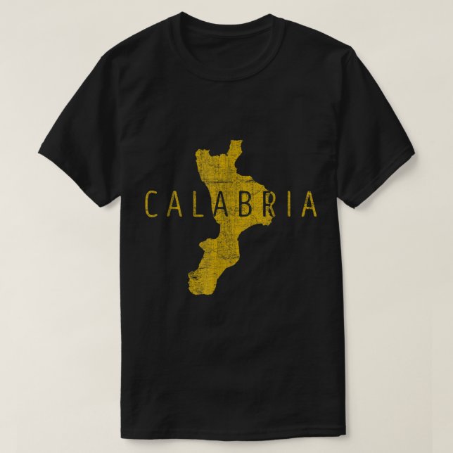 Calabrian Karta Ord Art - Calabria Italien Souveni T Shirt (Design framsida)