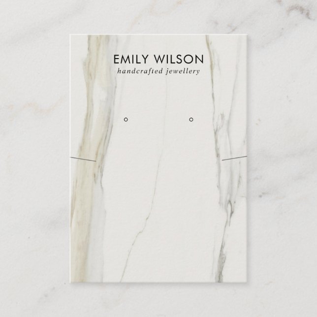 CALACATTA MARBLE STRUKTUR NECKLACE EARRING VISNING VISITKORT (Framsida)