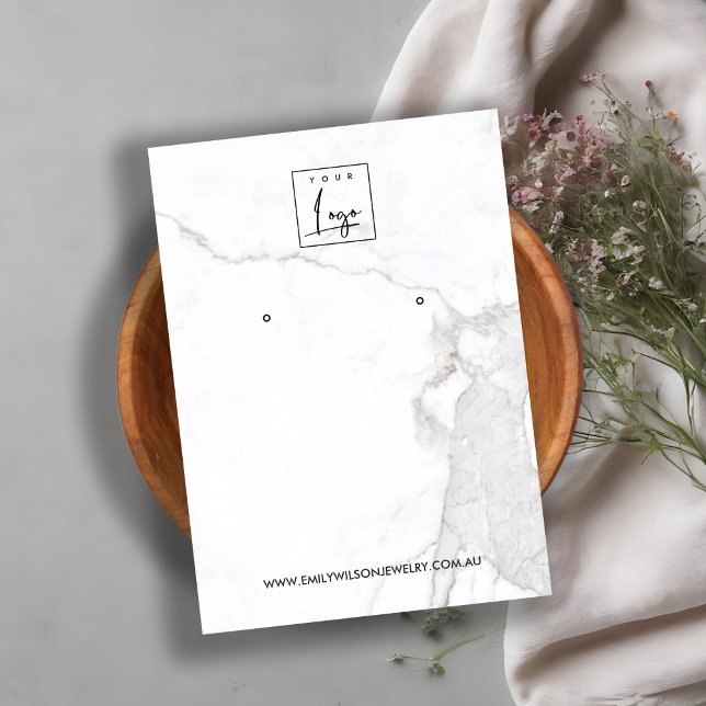 CALACATTA MARBLE STRUKTUR STUD EARRING VISNING CAR VISITKORT (Skapare uppladdad)