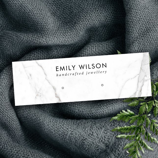 CALACATTA MARBLE STRUKTUR STUD EARRING VISNING MINI VISITKORT (Skapare uppladdad)