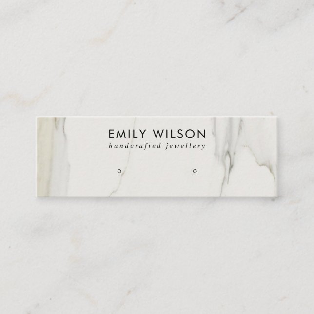 CALACATTA MARBLE STRUKTUR STUD EARRING VISNING MINI VISITKORT (Framsida)