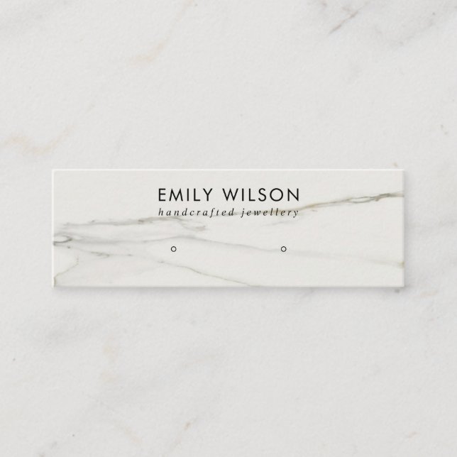 CALACATTA MARBLE STRUKTUR STUD EARRING VISNING MINI VISITKORT (Framsida)