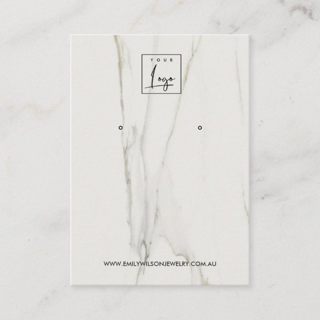 CALACATTA MARBLE STRUKTUR STUD EARRING VISNING VISITKORT (Framsida)