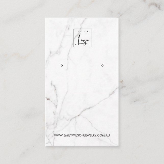 CALACATTA MARBLE STRUKTUR STUD EARRING VISNING VISITKORT (Framsida)