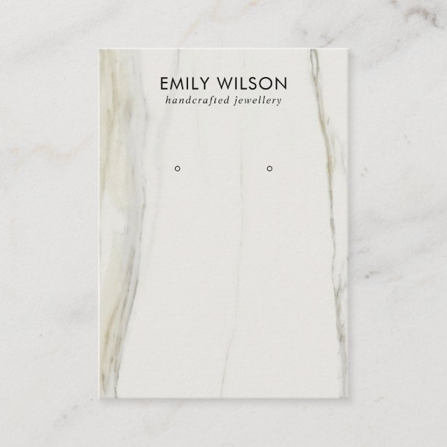 CALACATTA MARBLE STRUKTUR STUD EARRING VISNING VISITKORT (Framsida)