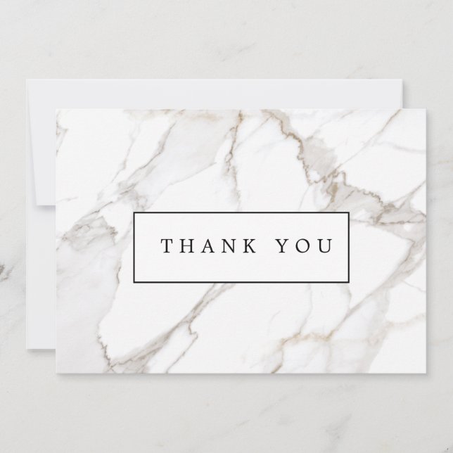 Calacatta White Marble Tack Anteckningskort (Framsida)