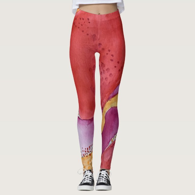 CALactive scharlakansröd Yogadamasker Leggings (Framsida)