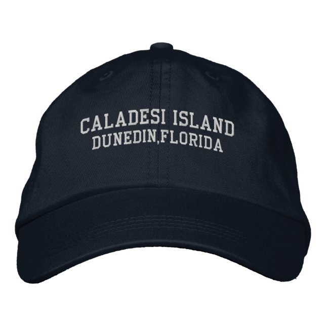 Caladesi Island Florida Embroized Baseball Hat Broderad Keps (Framsida)