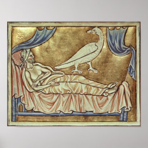 Caladrius fågel som är beryktad att förutsäga poster