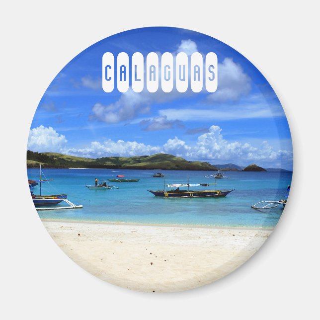 Calaguas Beach i Kamarines Filippinerna Magnet (Framsidan)