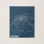 Calais Frankrike Minimalist City Karta Line Art i  Pussel<br><div class="desc">Calais Frankrike Minimalist City Karta Line Art i Blue Puzzle</div>