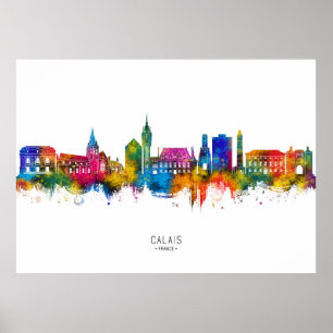 Calais Frankrike Siluett Poster
