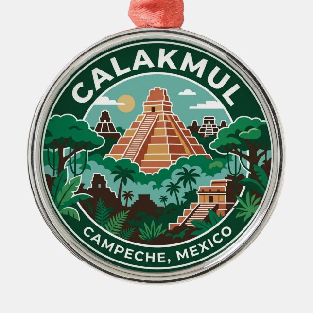 Calakmul Mexiko Julgransprydnad Metall (Framsidan)