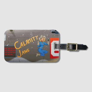 Calamity Jane B-24 Nose Art (Vintage Fuselage) Bagagebricka