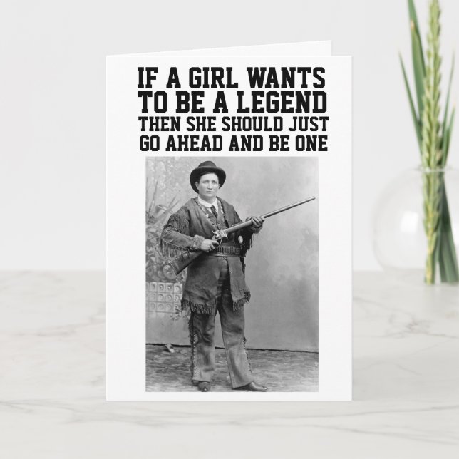 CALAMITY JANE COWGIRL BIRTHDAY GREETY CARDS KORT (Framsida)