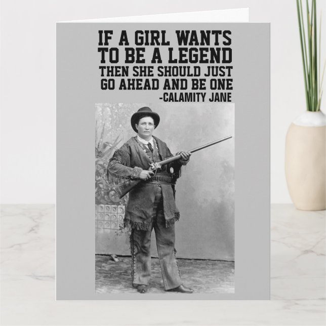 CALAMITY JANE COWGIRL BIRTHDAY GREETY CARDS KORT (Framsida)
