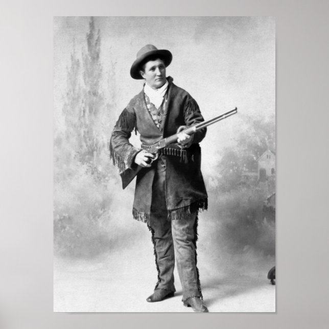Calamity Jane Holding A Rifle - 1895 Poster (Framsidan)