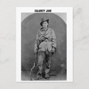 CALAMITY JANE HOLDING GUN POSTCARDS VYKORT