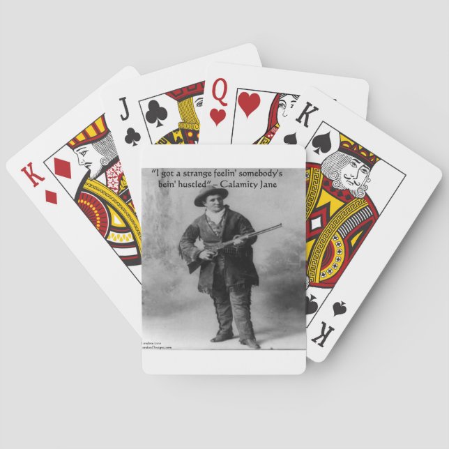 Calamity Jane Humor Citat Present T-shirts & Kort Spelkort (Baksidan)