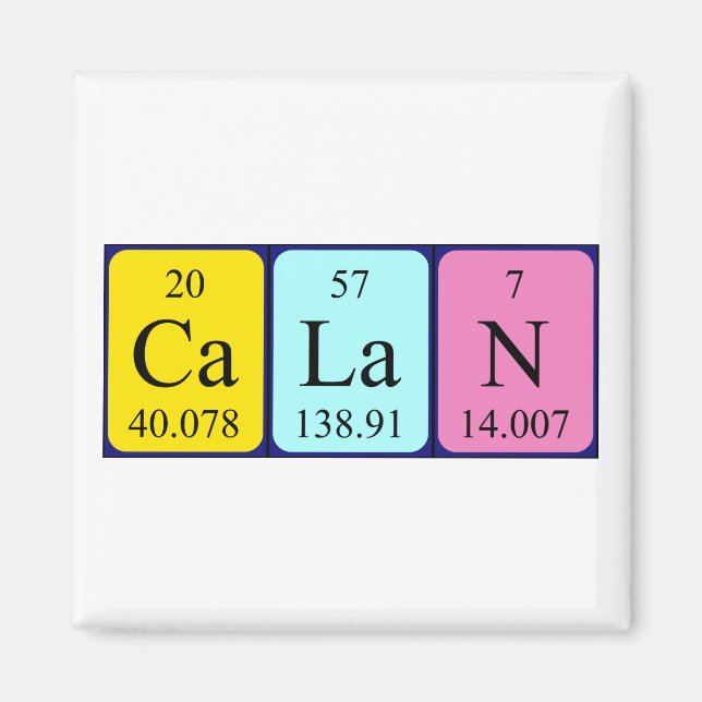 Calan periodisk magnet bord namn (Framsidan)