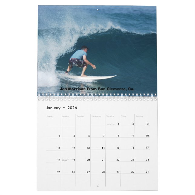 Calander gammal grabbsurfa Costa Rica Kalender (Jan 2026)
