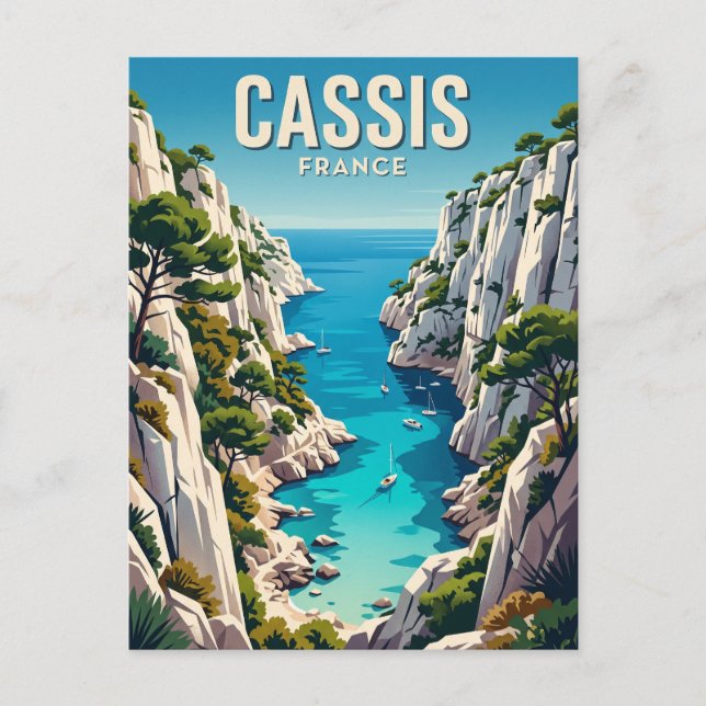 Calanques de Cassis Frankrike Vykort (Framsida)