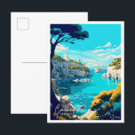 Calanques Frankrike Art vintage resor illustration Vykort<br><div class="desc">Calanques Frankrike Art vintage resor ställe illustration</div>