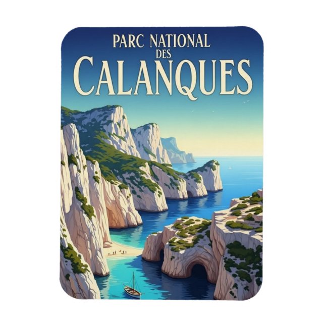 Calanques nationalpark Frankrike Resa Magnet (Vertikal)