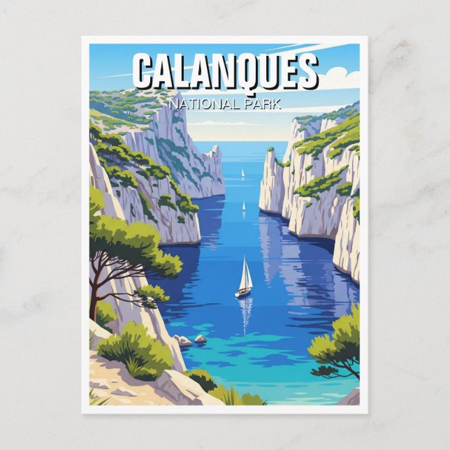 Calanques nationalpark Frankrike Resa Vykort (Framsida)
