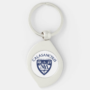 Calasanctius virvlar runt metall Keychain Swirl Silverfärgad Nyckelring