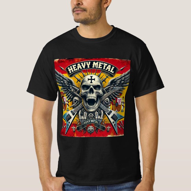 Calavera Alada: El Poder del Heavy Metal Español T Shirt (Framsida)