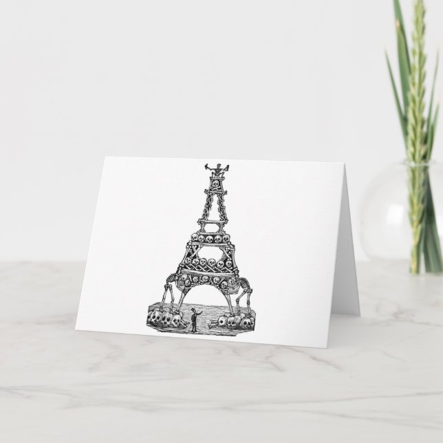 Calavera av det Eiffel torn C. sen 1800's Kort (Framsida)