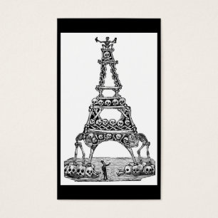 Calavera av det Eiffel torn C. sen 1800's Visitkort