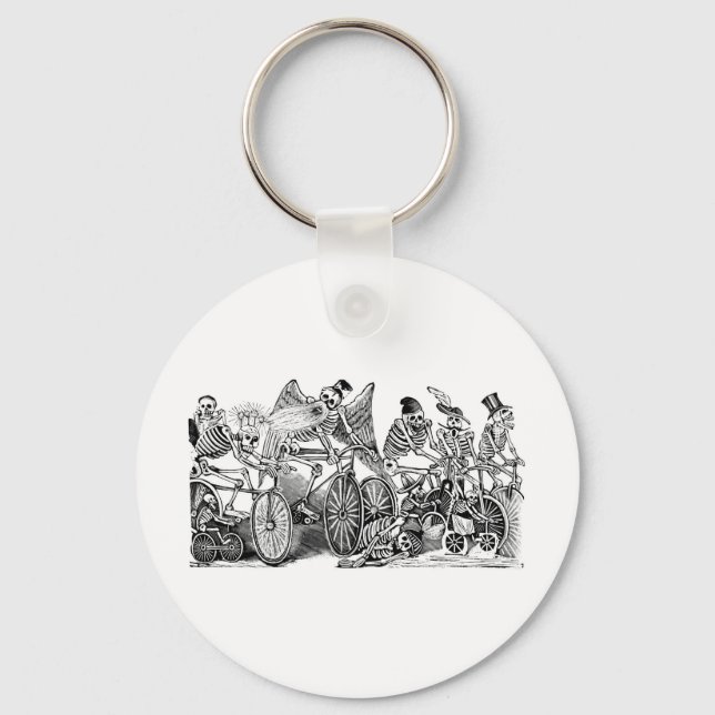 Calavera Bicyclists circa late 1800's Mexico Nyckelring (Framsida)