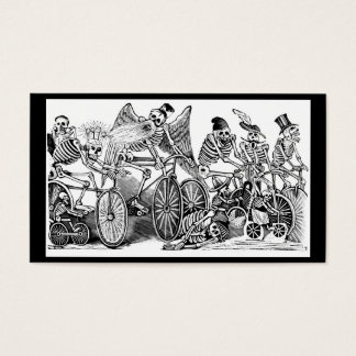 Calavera Bicyclists circa late 1800's Mexico Visitkort