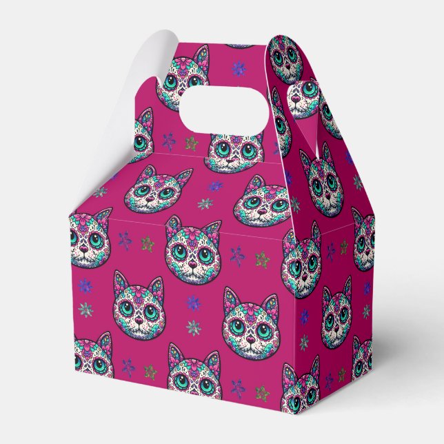 Calavera Cat Art Mönster Presentaskar (Baksidan Sidan)