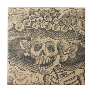 Calavera Catrina (Dapper Skeleton) (Elegant Skull) Kakelplatta