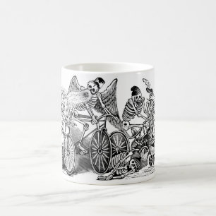 Calavera cyklister circa sen 1800's Mexico Kaffemugg