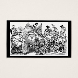 Calavera cyklister circa sen 1800's Mexico Visitkort