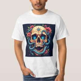 Calavera Floral con Serpientes T Shirt