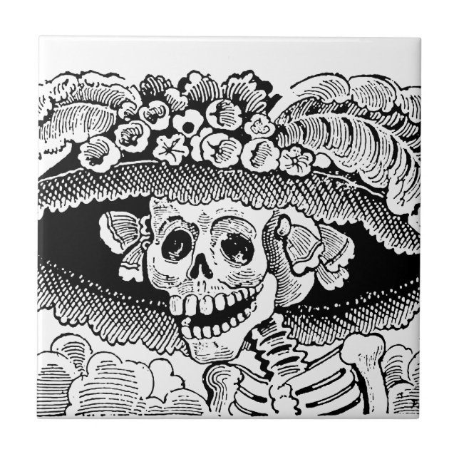 Calavera Garbancera (Catrina) vid José Posada Kakelplatta (Framsidan)