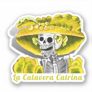 Calavera Gult Dia De Los Muertos Klistermärken