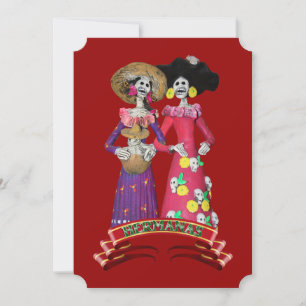 Calavera Hermanas Inbjudningar