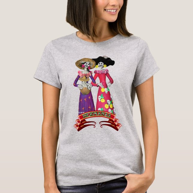 Calavera Hermanas T Shirt (Framsida)