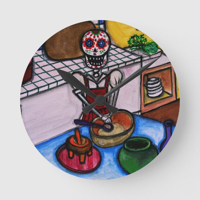 CALAVERA LA COCINERA LA JEFA PAINTING RUND KLOCKA (Framsida)
