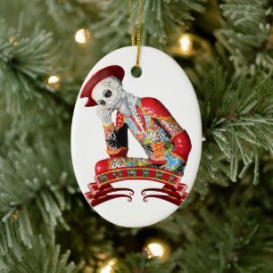 Calavera Man Julgransprydnad Keramik