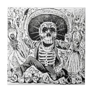 Calavera Oaxaqueña av José Guadalupe Posada 1903 Kakelplatta