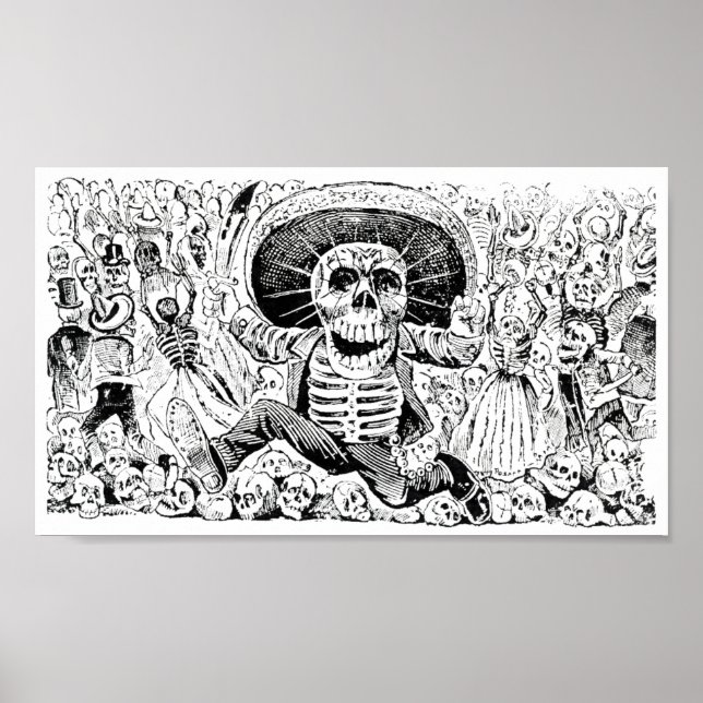 Calavera Oaxaqueña från José Guadalupe Posada 1903 Poster (Framsidan)