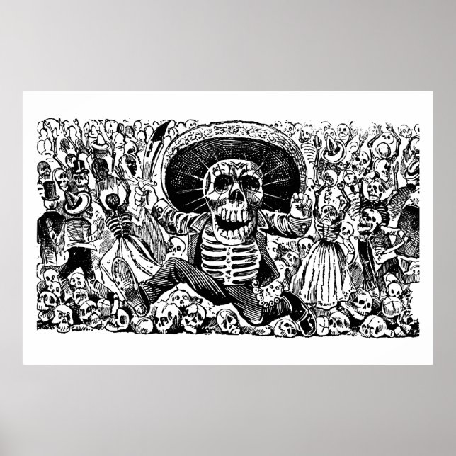Calavera Oaxaqueña från José Guadalupe Posada Poster (Framsidan)